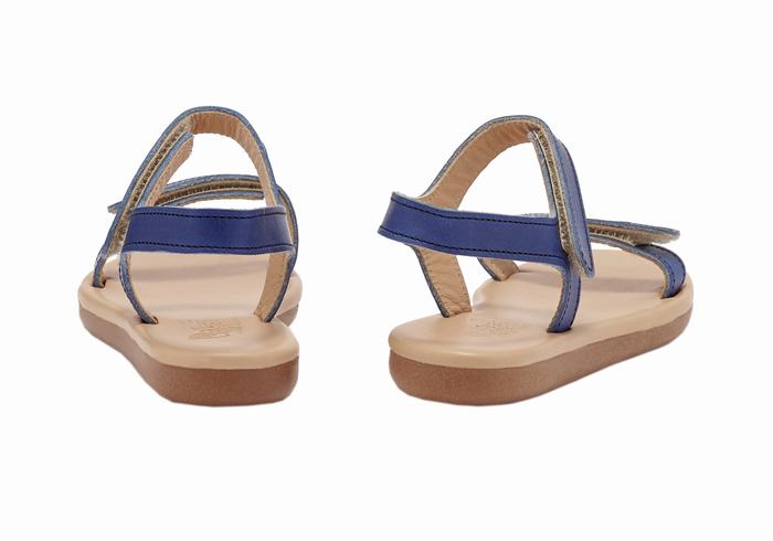 Dark Blue Ancient Greek Sandals Little Poros Soft Kids' Casual Sandals | BTV2884WA