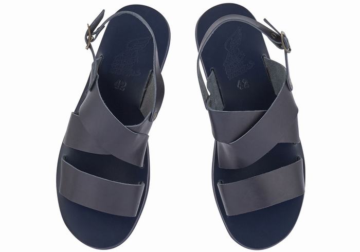 Dark Blue Ancient Greek Sandals Miltos Men Casual Sandals | BIA9529ZJ