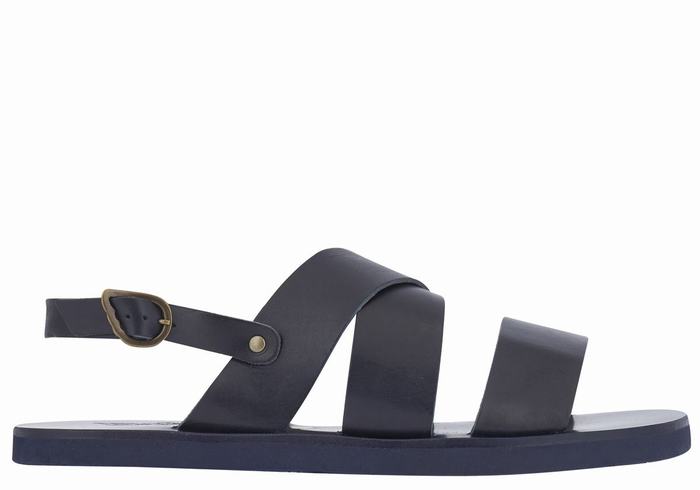 Dark Blue Ancient Greek Sandals Miltos Men Casual Sandals | BIA9529ZJ