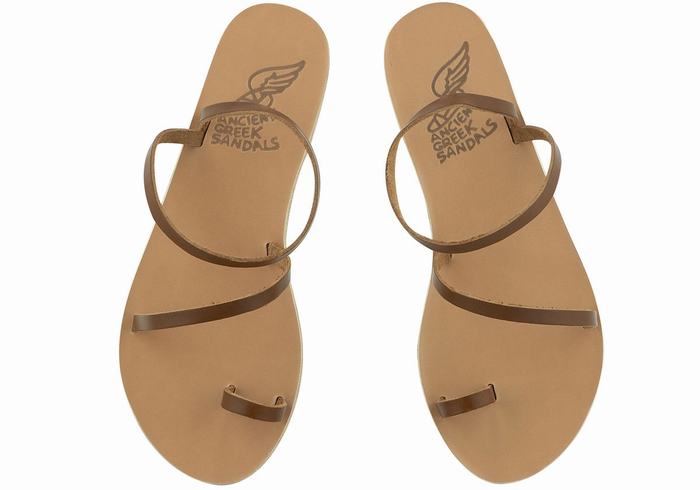 Dark Brown Ancient Greek Sandals Apli Eleftheria Leather Women Fisherman Sandals | GIL8537KO