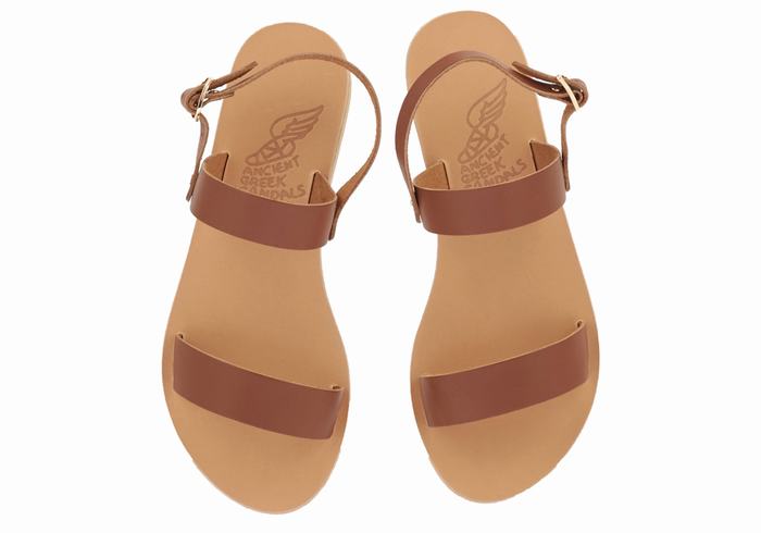 Dark Brown Ancient Greek Sandals Clio Women Back-Strap Sandals | VRJ9624DH