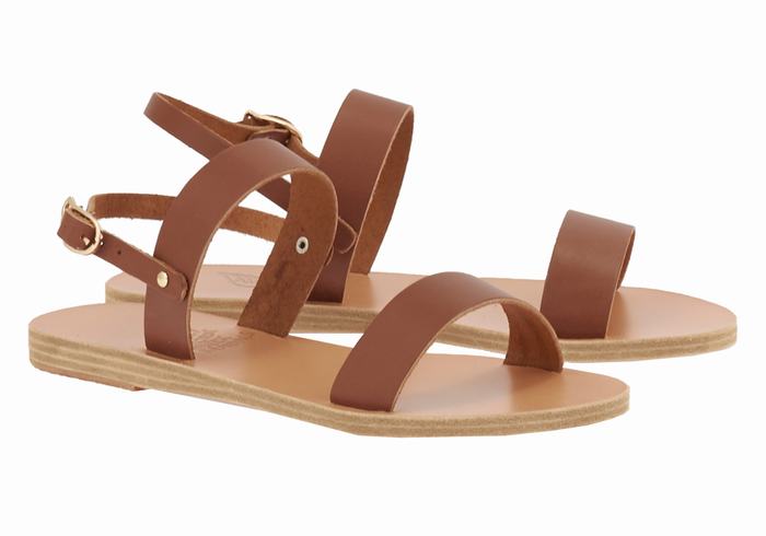 Dark Brown Ancient Greek Sandals Clio Women Back-Strap Sandals | VRJ9624DH