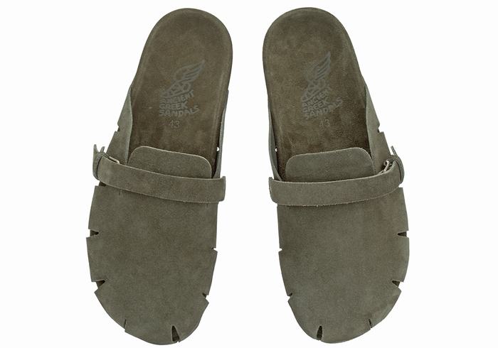 Dark Green Ancient Greek Sandals Atlas Men Slippers | YMK5220PJ