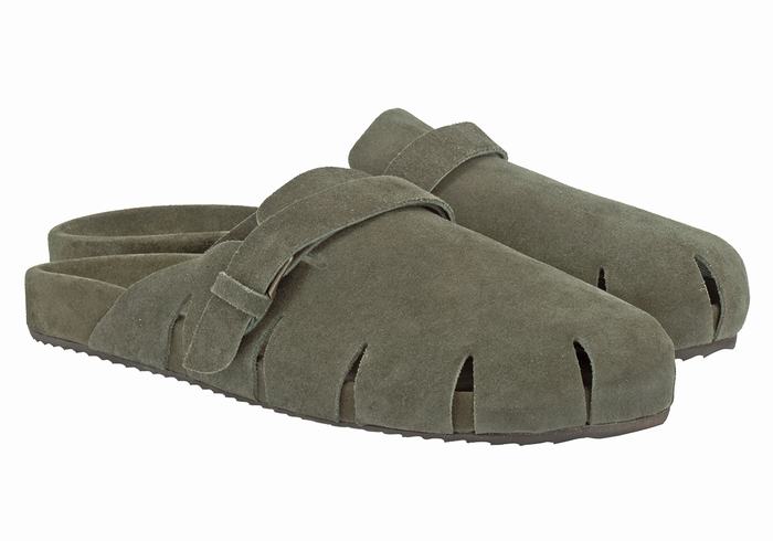 Dark Green Ancient Greek Sandals Atlas Men Slippers | YMK5220PJ