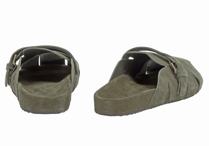 Dark Green Ancient Greek Sandals Atlas Men Slippers | YMK5220PJ