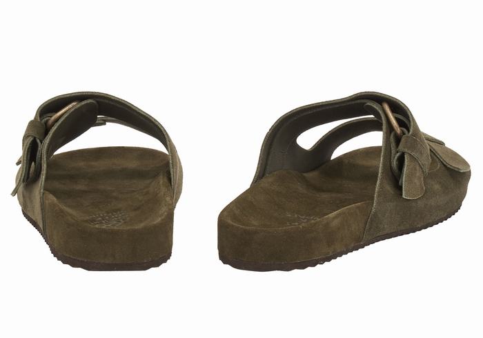 Dark Green Ancient Greek Sandals Diogenis Men Slippers | QXX9915DV