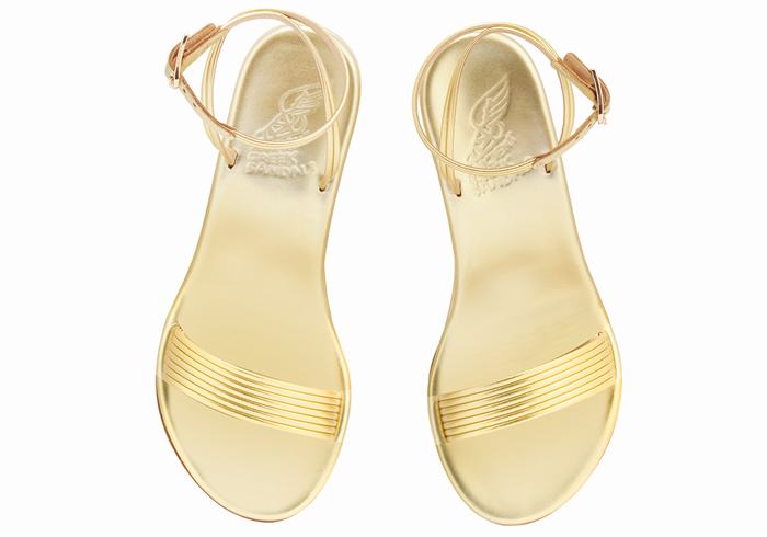 Gold Ancient Greek Sandals Chrismos Women Wedge Sandals | PWP1081FN