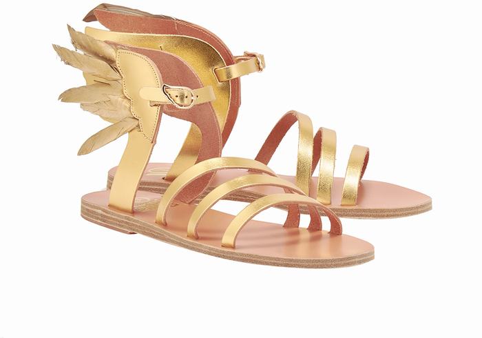 Gold Ancient Greek Sandals Victory Of Samothrace Women Ankle Strap Sandals | THD9499OS