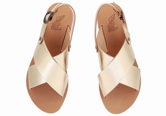 Gold White Ancient Greek Sandals Little Maria Soft Kids' Casual Sandals | LSE5112FU