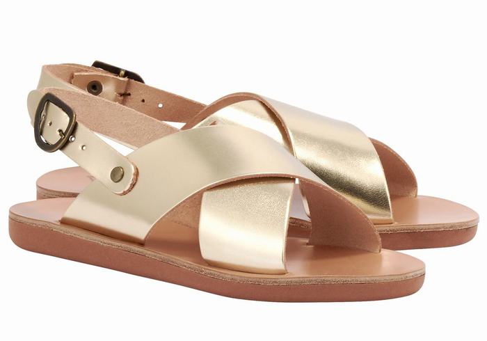 Gold White Ancient Greek Sandals Little Maria Soft Kids' Casual Sandals | LSE5112FU