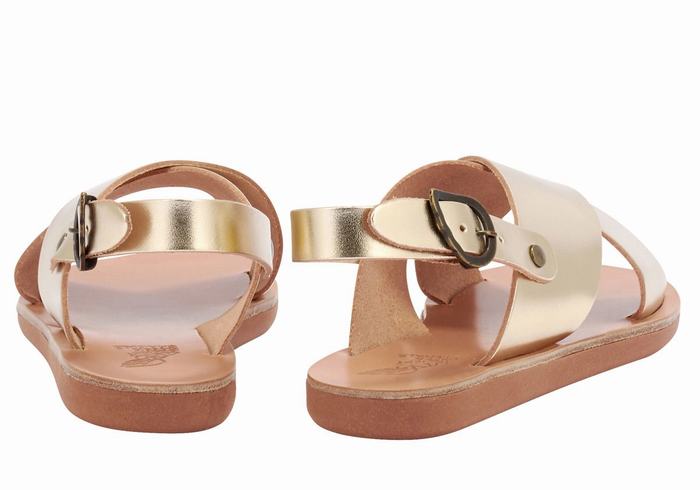 Gold White Ancient Greek Sandals Little Maria Soft Kids' Casual Sandals | LSE5112FU