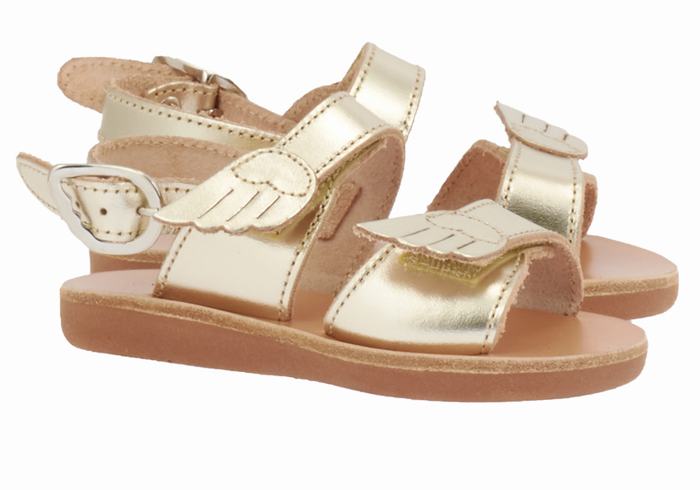 Gold White Ancient Greek Sandals Little Iliada Soft Kids' Casual Sandals | DSE1217BU