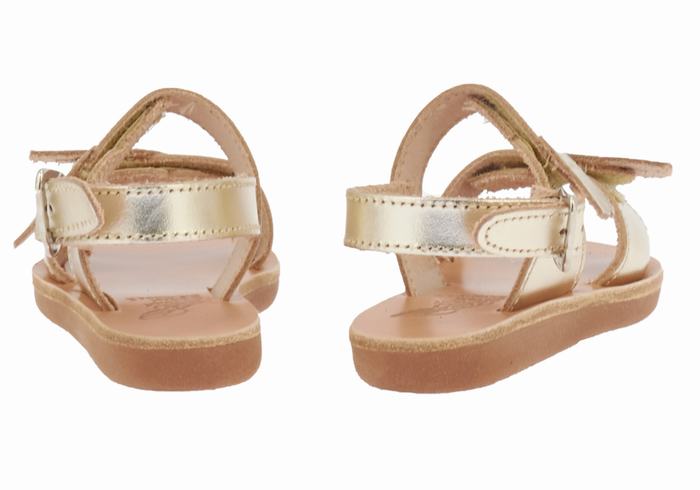 Gold White Ancient Greek Sandals Little Iliada Soft Kids' Casual Sandals | DSE1217BU