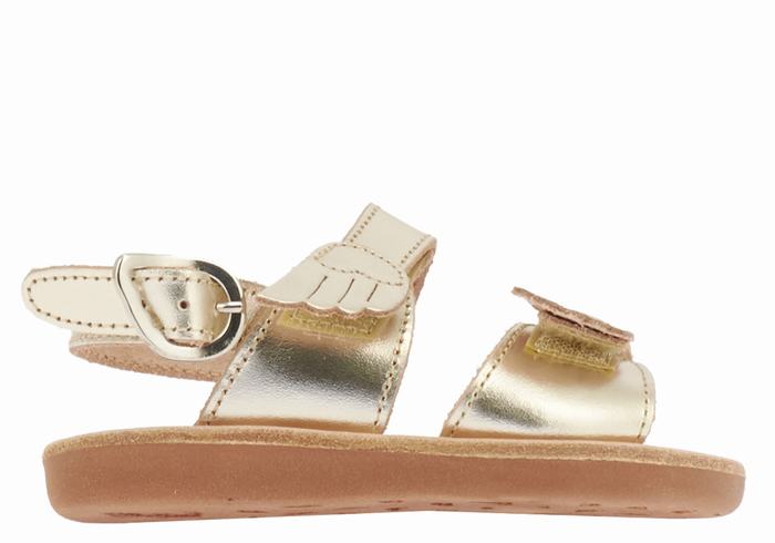 Gold White Ancient Greek Sandals Little Iliada Soft Kids\' Casual Sandals | DSE1217BU