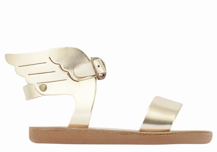 Gold White Ancient Greek Sandals Little Ikaria Soft Kids\' Casual Sandals | ZDV8466OE