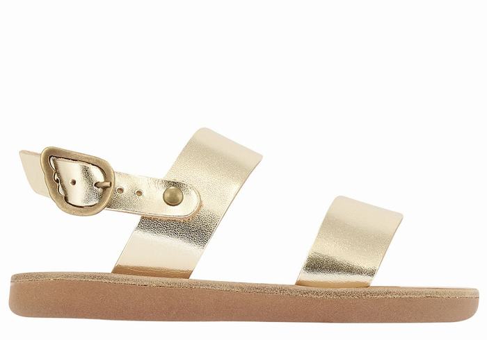 Gold White Ancient Greek Sandals Little Clio Soft Kids\' Casual Sandals | UAN8429WY