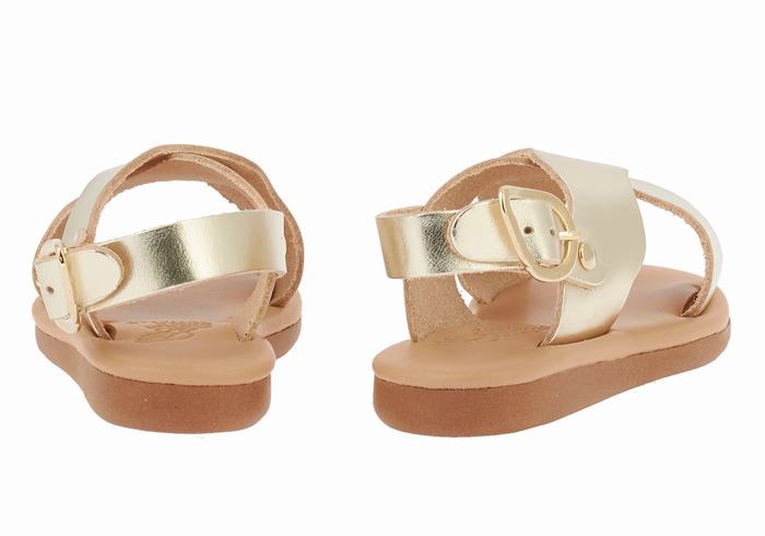 Gold White Ancient Greek Sandals Little Atokos Soft Kids' Casual Sandals | XUQ845RY