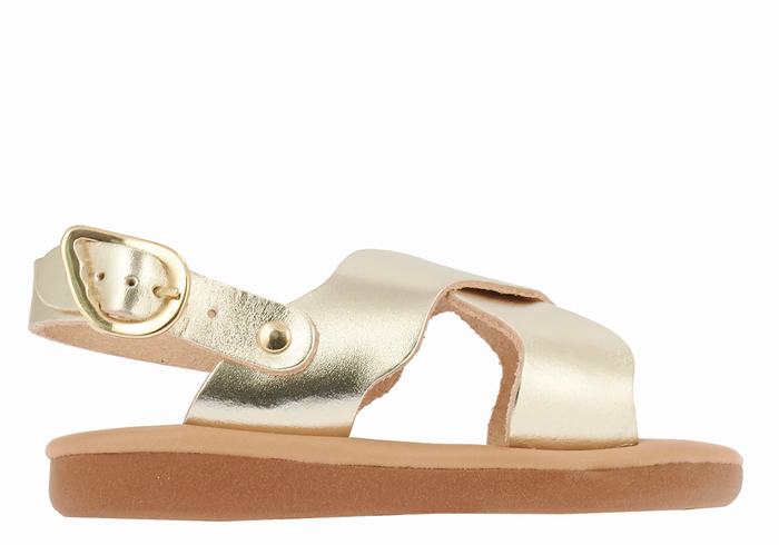 Gold White Ancient Greek Sandals Little Atokos Soft Kids\' Casual Sandals | XUQ845RY