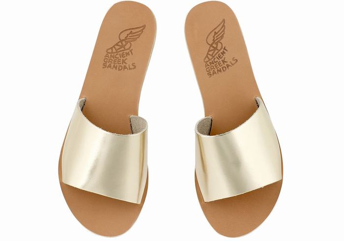 Gold White Ancient Greek Sandals Taygete Women Slide Sandals | REJ8029IN