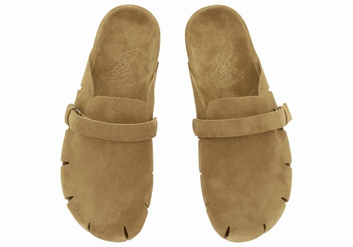 Green Ancient Greek Sandals Atlas Men Slippers | RVK8070WX