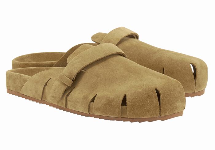 Green Ancient Greek Sandals Atlas Men Slippers | RVK8070WX