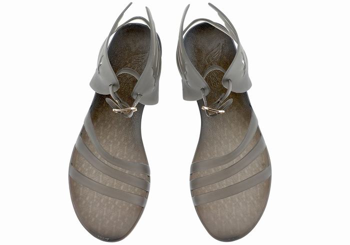 Grey Ancient Greek Sandals Ikaria Women Ankle Strap Sandals | EWS3486IE