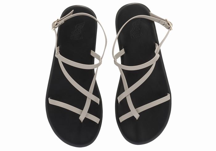 Grey Brown Ancient Greek Sandals Alethea Women Back-Strap Sandals | NGD6732LU