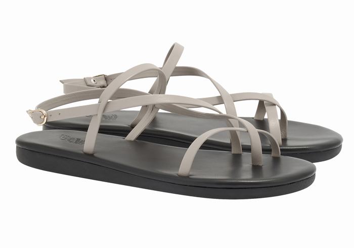 Grey Brown Ancient Greek Sandals Alethea Women Back-Strap Sandals | NGD6732LU