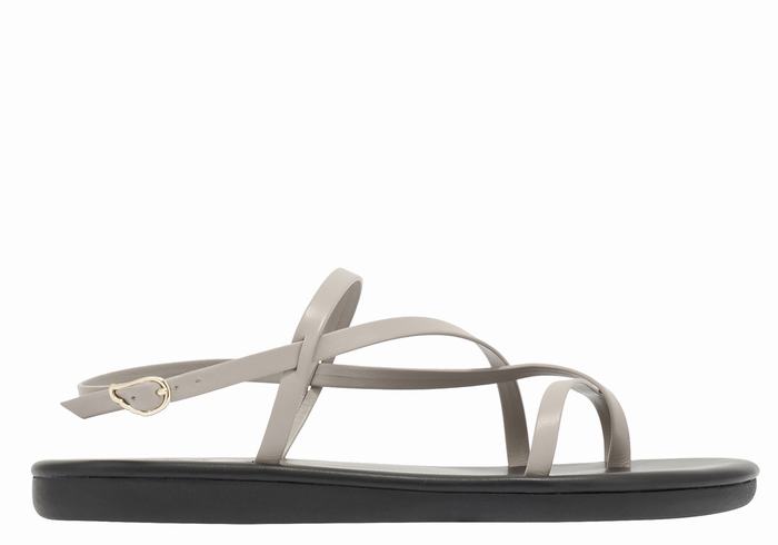 Grey Brown Ancient Greek Sandals Alethea Women Back-Strap Sandals | NGD6732LU