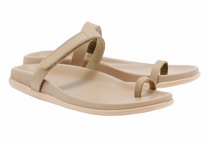 Grey Brown Ancient Greek Sandals Dokos Women Toe-Post Sandals | UNH3860YY