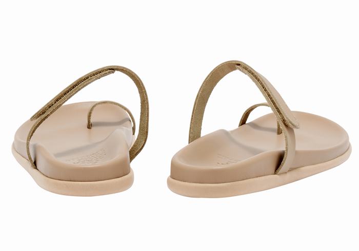 Grey Brown Ancient Greek Sandals Dokos Women Toe-Post Sandals | UNH3860YY