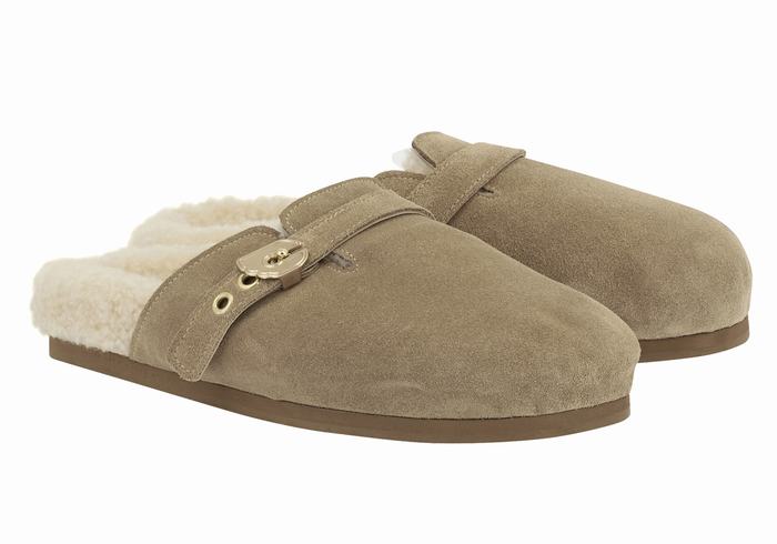 Grey Brown Ancient Greek Sandals Vasilitsa Women Slippers | UPU8774DE