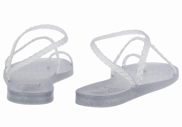 Grey Silver Ancient Greek Sandals Eleftheria Women Braided Sandals | XEK6171QA