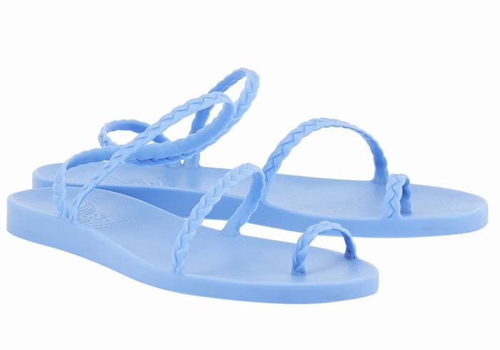 Light Blue Ancient Greek Sandals Eleftheria Women Braided Sandals | EAJ5792OP