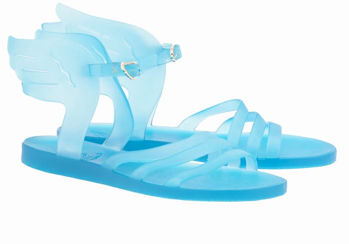 Light Blue Ancient Greek Sandals Ikaria Women Ankle Strap Sandals | JUA3155QR