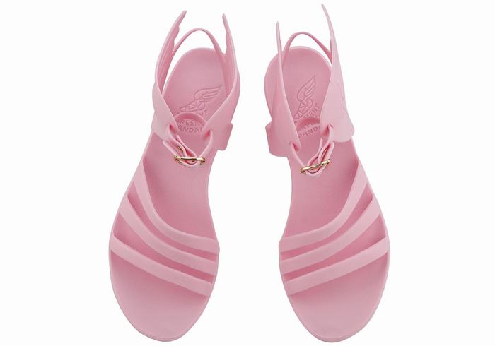 Pink Ancient Greek Sandals Ikaria Women Ankle Strap Sandals | QDB5776RI