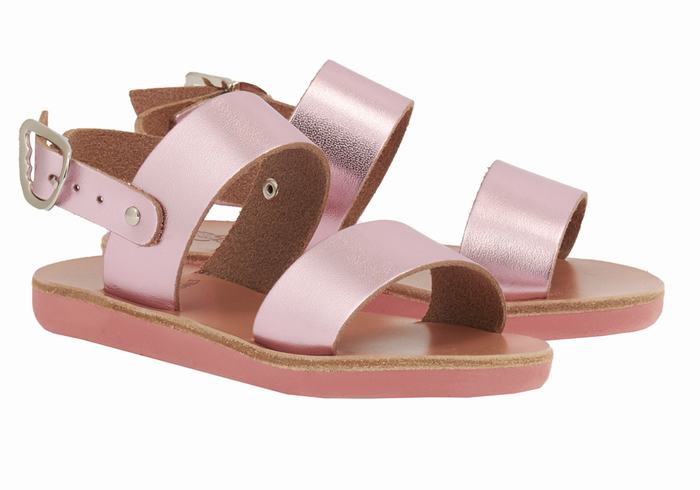 Pink Ancient Greek Sandals Little Clio Soft Kids' Casual Sandals | NHB5241YD