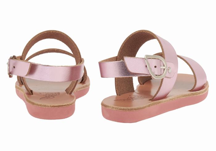 Pink Ancient Greek Sandals Little Clio Soft Kids' Casual Sandals | NHB5241YD