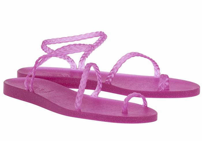 Purple Ancient Greek Sandals Eleftheria Women Braided Sandals | WFR5329OU