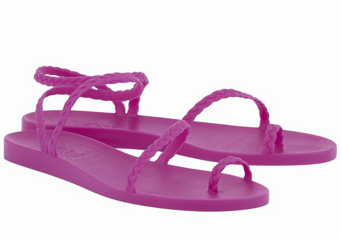 Purple Ancient Greek Sandals Eleftheria Women Braided Sandals | YXN5432GG