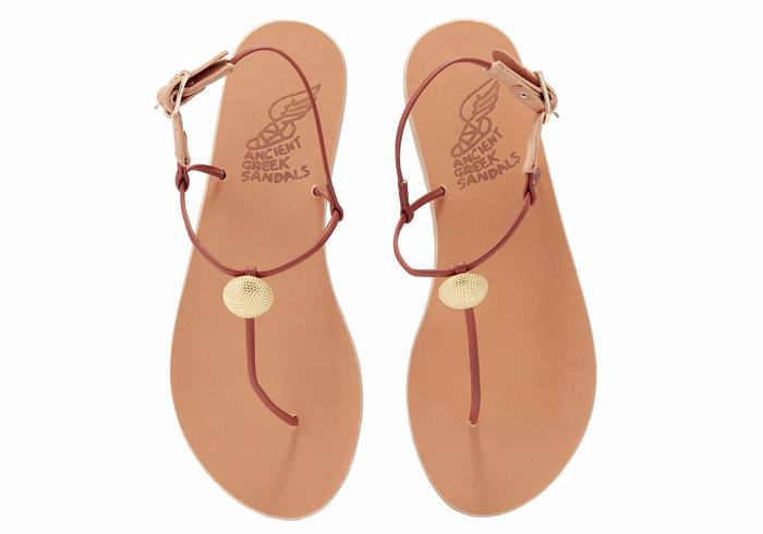 Red Ancient Greek Sandals Dimitra Flip Flop Women Back-Strap Sandals | KCH4049TQ