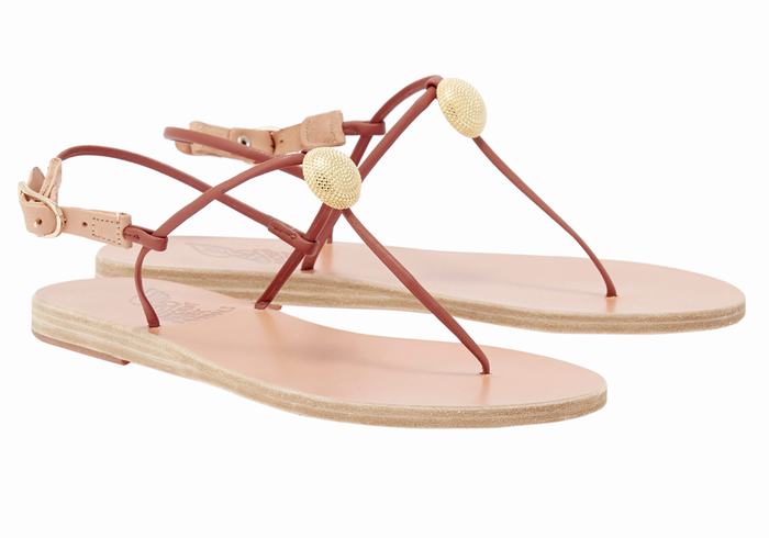 Red Ancient Greek Sandals Dimitra Flip Flop Women Back-Strap Sandals | KCH4049TQ