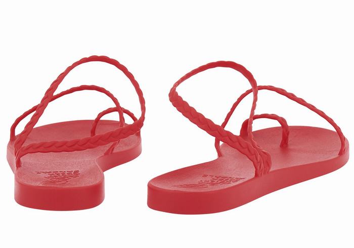 Red Ancient Greek Sandals Eleftheria Women Braided Sandals | IIN2694CV