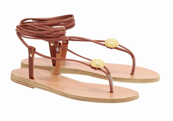 Red Ancient Greek Sandals Persephone Women Gladiator Sandals | NQO4634HS