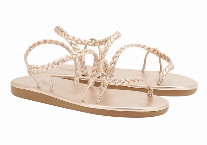 Rose Gold Ancient Greek Sandals Maya Women Braided Sandals | WDX6942NM