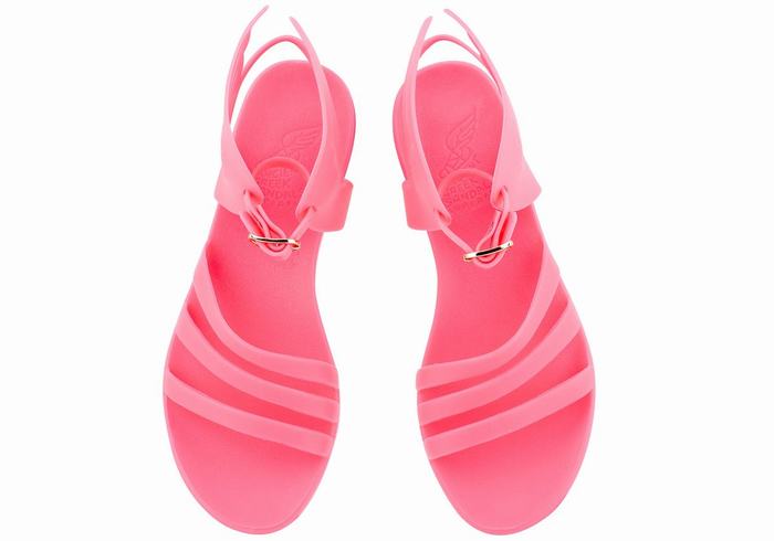 Rose Pink Ancient Greek Sandals Ikaria Women Ankle Strap Sandals | MEL4776PB