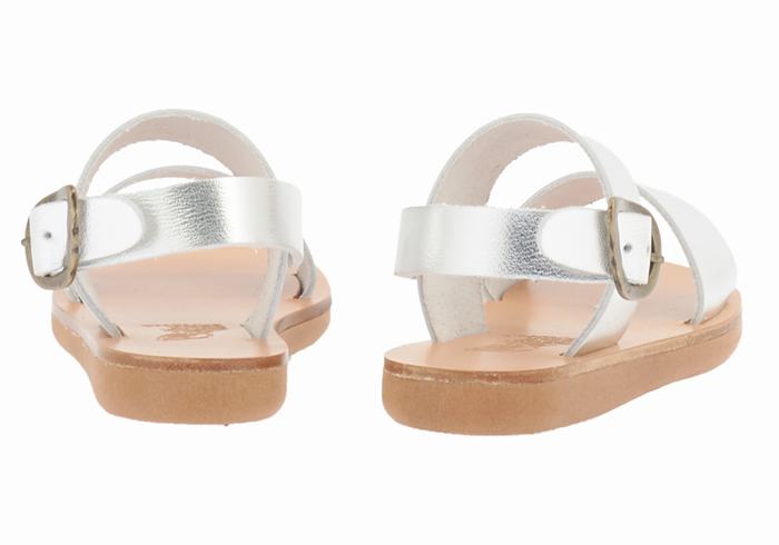 Silver Ancient Greek Sandals Little Clio Soft Kids' Casual Sandals | WQX3484QK