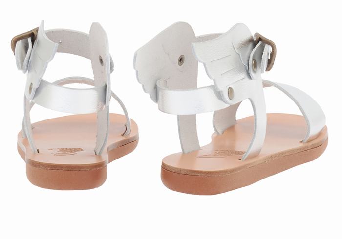 Silver Ancient Greek Sandals Little Ikaria Soft Kids' Casual Sandals | XAE10045EV