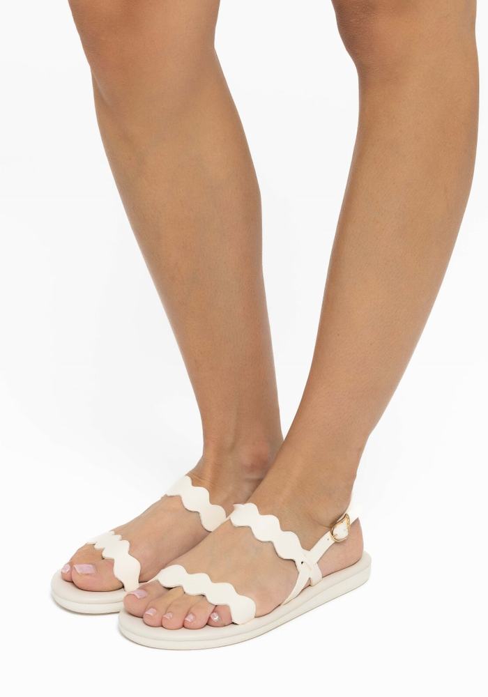 White Ancient Greek Sandals Afros Women Back-Strap Sandals | NTK4478UO