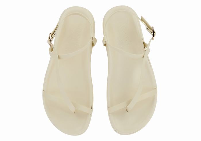 White Ancient Greek Sandals Aimilia Women Back-Strap Sandals | OIW795IZ
